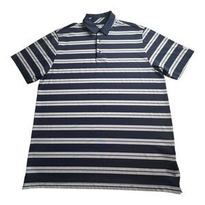Under Armour Shirt Mens‎ X-Large Gray Purple Striped Loose Golf Polo